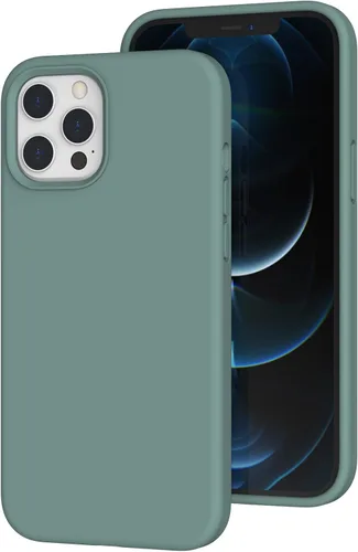 Vista 172 de Funda de silicona líquida compatible con iPhone 12 Pro Max 6.7 pulgadas, funda de gel de protección completa con forro de microfibra, funda