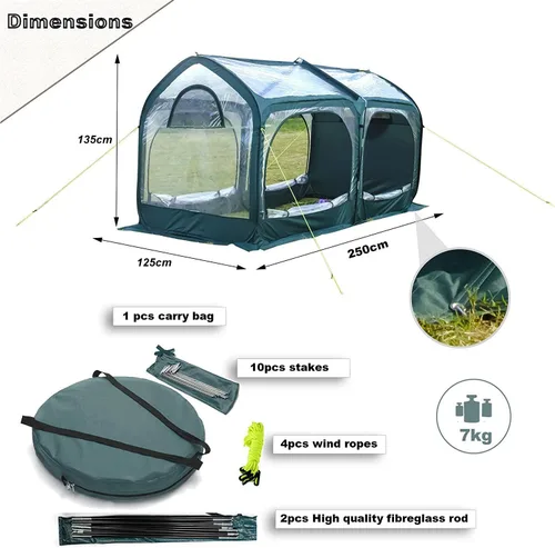 Vista 2 de Porayhut - Cubierta para invernadero, para flores y plantas, cubierta en PVC para jardinería, para jardín o patio trasero, protector contra heladas