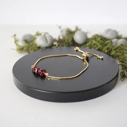 Vista 27 de Designs by Nature Gems Pulsera de piedra natal de cristal hecha a mano, pulsera de bolo de cadena deslizante ajustable, chapado en oro