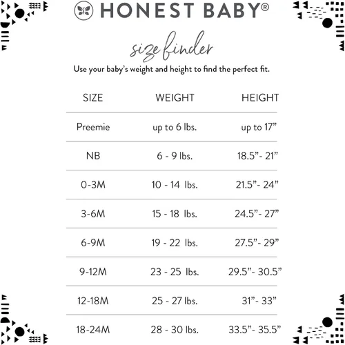 Vista 5 de HonestBaby Body de una pieza de manga corta para bebé 100% algodón orgánico (paquete de 5)
