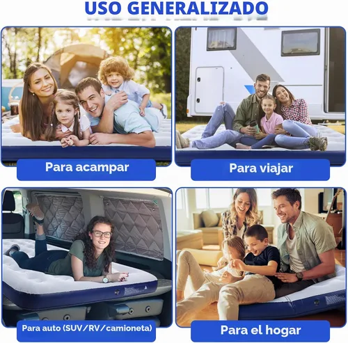 Vista 6 de Colchón de aire para camping de tamaño completo a prueba de fugas, almohadilla para dormir, cama de viaje, cama de aire portátil para hogar
