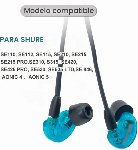 Vista 3 de Klowcok Auriculares de espuma para auriculares Shure SE215 PRO SE425 SE535