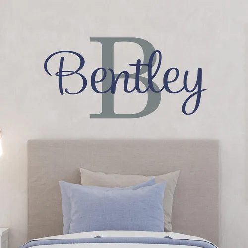 Vista 2 de Calcomanía de pared con nombre personalizado, para habitación de niñas, habitación de niños (343), calcomanía de pared con nombre personalizado