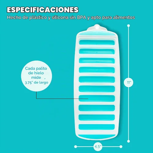 Vista 6 de Jacent Bandeja reutilizable de silicona y plástico para cubitos de hielo, cubos de hielo fáciles de empujar y reventar para botella de deportes