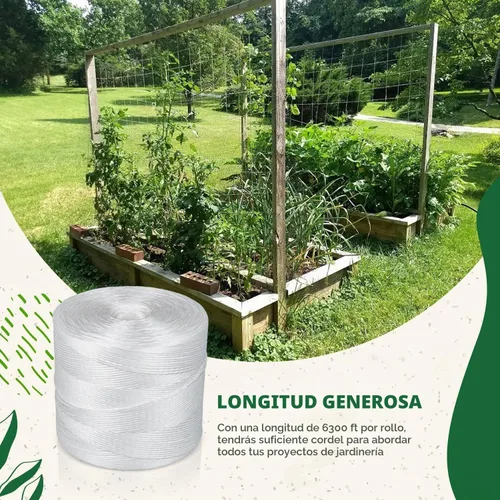 Vista 5 de Cordel de tomate 6300 pies - Cuerda de polipropileno resistente blanco
