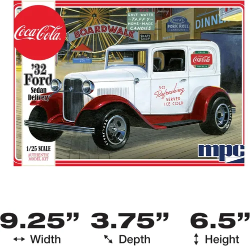 Vista 5 de MPC 1932 Ford Sedan Delivery Coca Cola - Kit de modelo de coche de plástico a escala 1:25, negro
