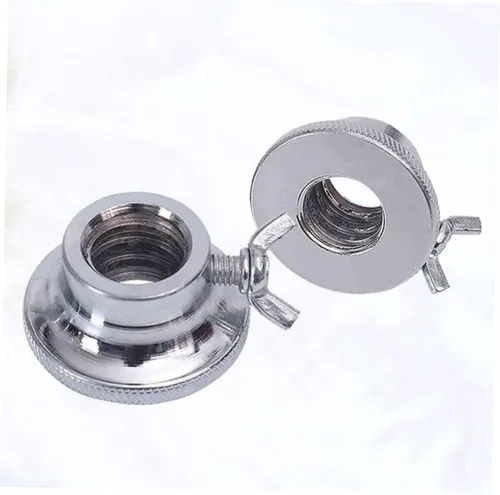 Vista 8 de Toddmomy 2 collares de barra, tuercas de mancuerna, bloqueo de tornillo, abrazadera, anillo de bloqueo universal de metal plateado para rotar