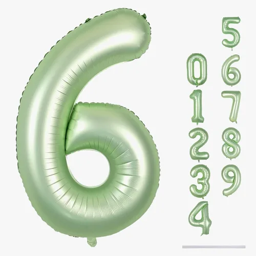 Vista 50 de Globo negro del número 0 para niñas y niños, 40 pulgadas, grande, número 0-9, de papel de aluminio, de Mylar para helio, juego de globos digitales