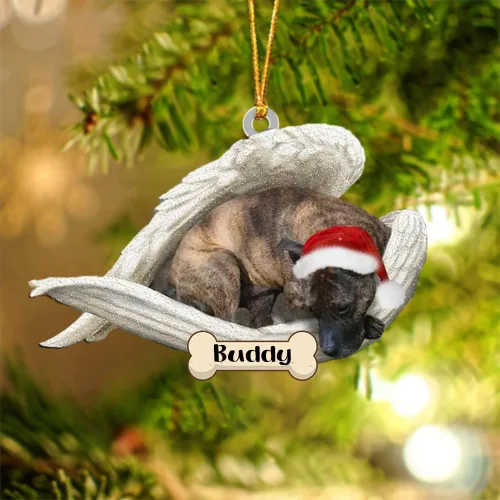 Vista 100 de Afghan Hounds - Adorno de Navidad con alas de ángel durmiente, recuerdo personalizado para perros 2024, adorno de forma acrílica, regalos
