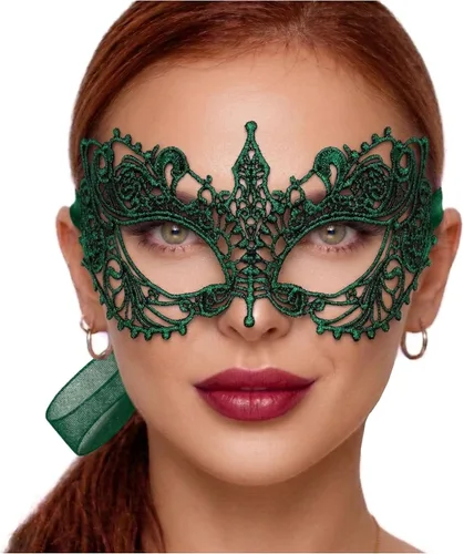 Vista 47 de Masquerade Mask For Women Lace Masquerade Mask for Masquerade Party, Proms, Venetian Party, Mardi Gras, Halloween & Cosplay Ana Bg Pluma de Pavo Real