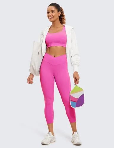 Vista 3 de CRZ YOGA Butterluxe - Leggings capri de entrenamiento cruzado para mujer, 23 pulgadas, cintura alta, pantalones de yoga