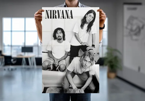 Vista 7 de POSTER STOP ONLINE Nirvana - Póster musical (B&W - Kurt, Krist & Dave) (tamaño: 24" x 36") (póster laminado)