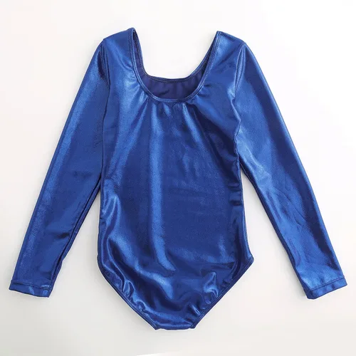 Vista 39 de AFAVOM Leotardos de gimnasia para niñas, leotardos de manga larga para niñas, brillantes y brillantes, para gimnasia, traje de ballet y danza