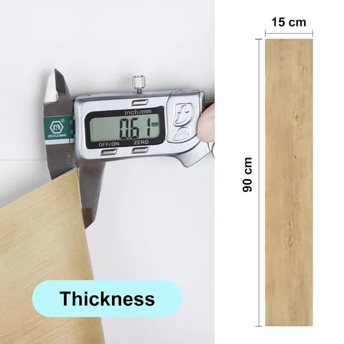 Vista 5 de Azulejo de suelo autoadhesivo de 6 x 35 pulgadas, tablones de madera autoadhesivos para baño, cocina, calcomanías de suelo, azulejos de vinilo