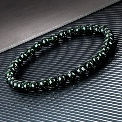 Vista 4 de TTNDstore - Pulsera y brazalete de piedra arenisca natural de 0.23 pulgadas (0.236in), color azul y verde, cuentas de cuarzo trenzadas para mujeres