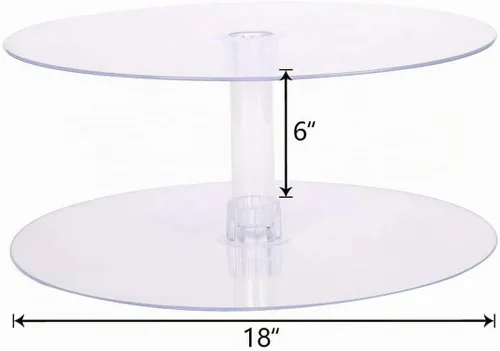 Vista 3 de Efavormart - Soporte para decoración de postres de 2 niveles de 18 pulgadas para cumpleaños, Navidad, fiesta, boda Redonda