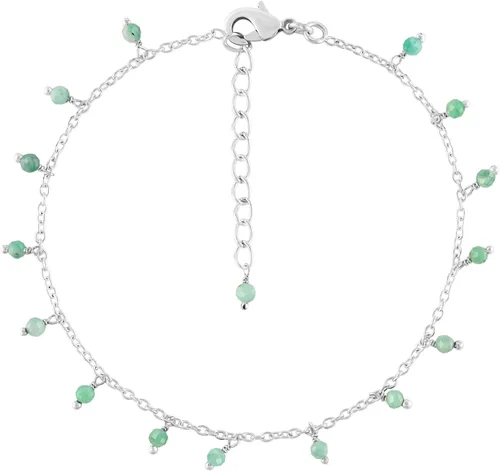 Vista 46 de Yanara Tobilleras de piedras preciosas para mujer, piedra natal natural, chapada en plata, joyería hecha a mano en 8.5 + 1.5 pulgadas, cristales