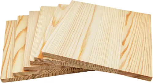 Vista 20 de 6 piezas de bloques cuadrados de madera sin terminar para manualidades, tablas de madera de pino en blanco de 15x15x1 centímetros, para tallado