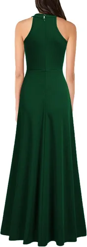 Vista 2 de MUSHARE Vestido largo formal sexy con cuello halter para mujer
