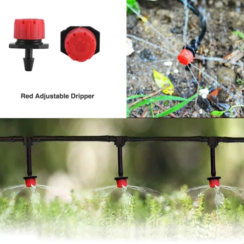 Vista 2 de MSDADA Sistema de riego automático de jardín de 50 pies, kit de riego de plantas de distribución en blanco de 1/4 de pulgada, accesorios que