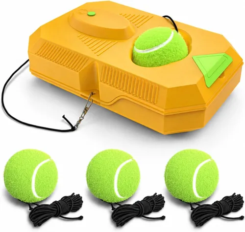 Vista 9 de Tennis Trainer Rebound Ball with 3 String Balls, Portable Tennis Training Tool Suitable for Beginners Sport Exercise-Blue 6 bolas