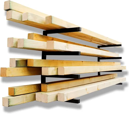 Vista 11 de YYR Organizador de madera y estante de almacenamiento de madera, estante de metal resistente con 6 niveles que soporta hasta 1200 libras, uso