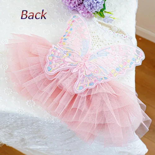 Vista 80 de ANIAC Daisy Vestidos para Perros Pequeños Hembra con Anillo para Correa, Nudo de Lazo Vestido de Boda para Cachorra, Traje de Gato de San Valentín