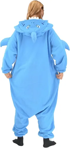 Vista 6 de Pijama de tiburón para adultos, disfraz de tiburón de una pieza, pijamas de animales para el hogar, ropa de dormir para mujeres y hombres, rosa