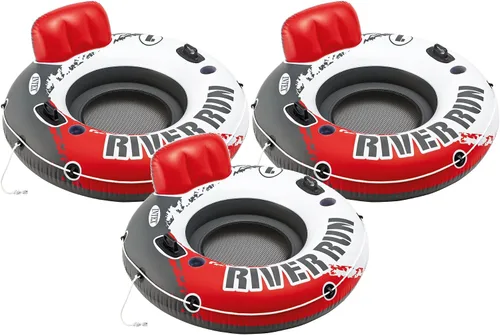 Vista 2 de Intex River Run - Tubos de agua flotantes inflables individuales para lago, paquete de 3, multicolor