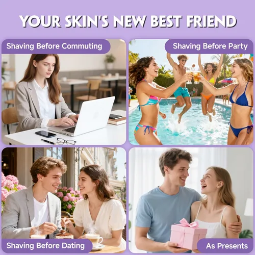 Vista 7 de Recortadora de bikini para mujer, maquinilla de afeitar eléctrica para área privada, recortadora de pelo púbico sin dolor con base de carga, IPX7