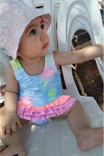Vista 2 de KANGKANG Traje de baño de una pieza para bebé niña elegante traje de baño con volantes