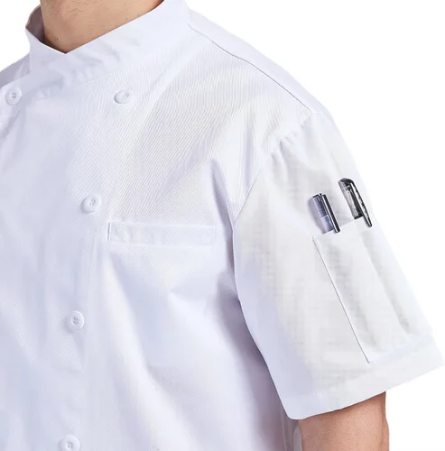 Vista 6 de Nanxson Chaqueta de chef unisex de manga corta para hombre con malla transpirable CFM0029