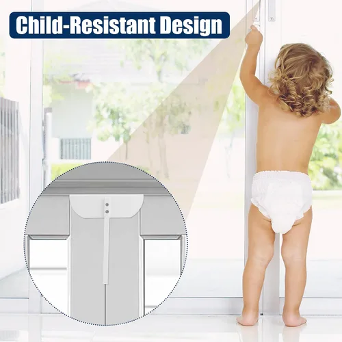 Vista 6 de Cerradura de puerta doble plegable - Cerraduras de seguridad para niños de metal mantienen a los niños pequeños, gatos y perros fuera