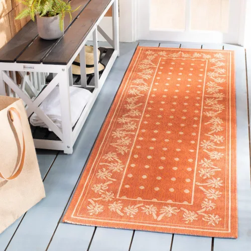 Vista 20 de SAFAVIEH Courtyard Collection - Alfombra de pasillo, 2 pies 3 pulgadas x 6 pies 7 pulgadas, color azul y marfil, no desprende pelusa y de fácil
