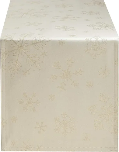 Vista 9 de HARORBAY Juego de 6 manteles individuales blancos, manteles individuales con copos de nieve dorados para comedor, cocina, fiesta, vacaciones