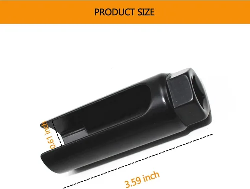 Vista 2 de 1 Pieza Enchufe de Sensor, 7/8 pulgadas (22mm) 6-Puntos, Herramienta de Llave para Remoción de Sensor O2, Universal para la Mayoría de Modelos