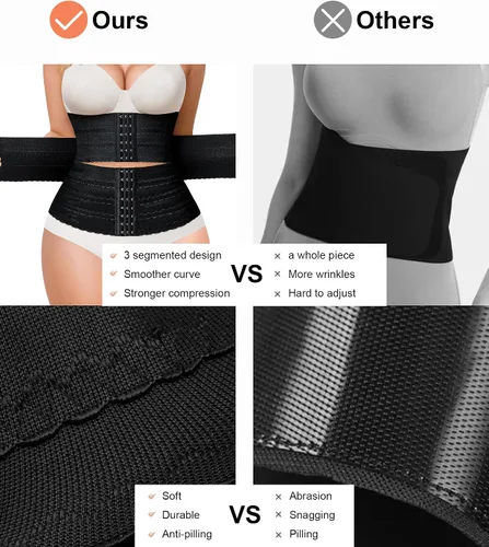 Vista 5 de QACIVIQ Entrenador de cintura segmentado para mujer, faja moldeadora de cintura para mujer, control de abdomen, entrenamiento, faja moldeadora