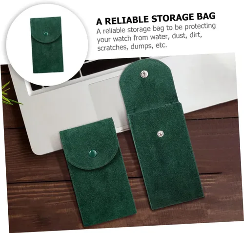 Vista 5 de Holibanna Bolsa de reloj para hombre, bolsa de tela para reloj, bolsa de joyería portátil, soporte de pendientes para relojes, joyería decorativa