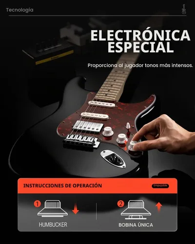 Vista 6 de Donner, DST-152B Kit de guitarra eléctrica de 39 pulgadas HSS, con bobina de pastilla dividida, con amplificador, bolsa, accesorios, guitarra