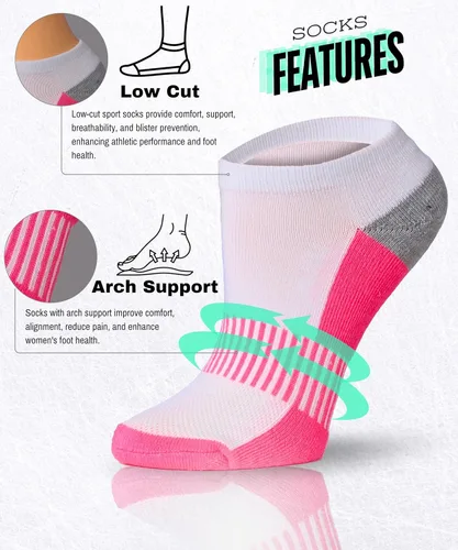 Vista 2 de Tipi Toe Women’s 12 Pack Cushioned Low Cut Socks – Breathable, Moisture-Wicking Athletic Comfort for Running & Daily Wear