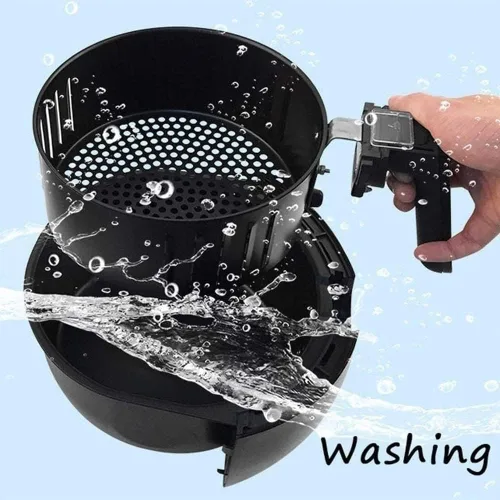 Vista 8 de Horno freidora de aire, freidora eléctrica de aire caliente, 1400 vatios, cocina con control de temperatura, apagado automático, sin BPA, cesta