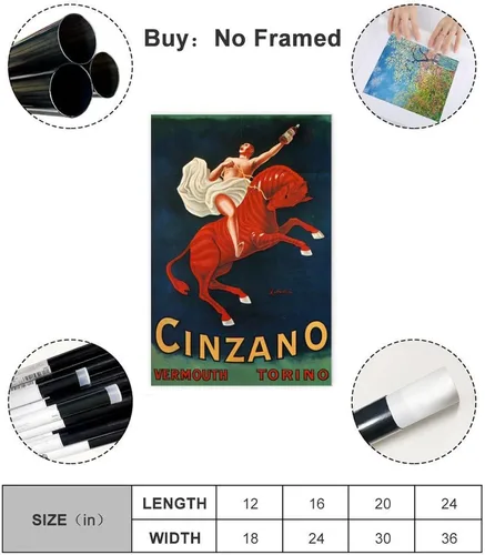 Vista 2 de XOQO Asti Cinzano Vermouth by Leonetto Cappiello Retro Prints Posters Canvas Deco Paintings Vintage Photography Wall Art For Office Living Room