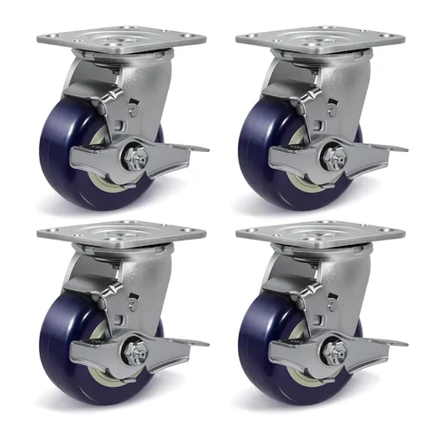 Vista 37 de Ruedas giratorias industriales de 4 x 2 pulgadas, poliuretano en rueda de polipropileno, ampliamente utilizadas para camiones de plataforma U-Boat