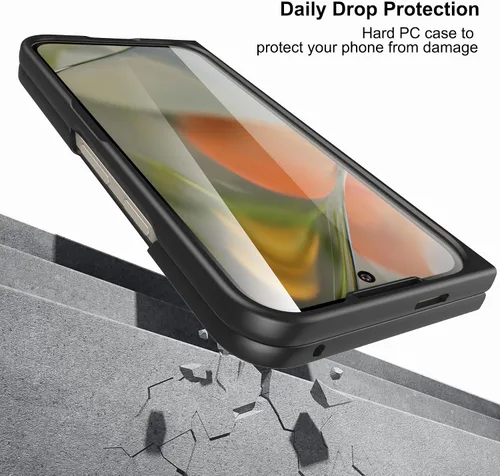 Vista 8 de Foluu Funda Ajustada para Google Pixel 9 Pro Fold 2024, con Protector de Pantalla Frontal Integrado, PC Mate Ultra Delgado con Agarre Antideslizante