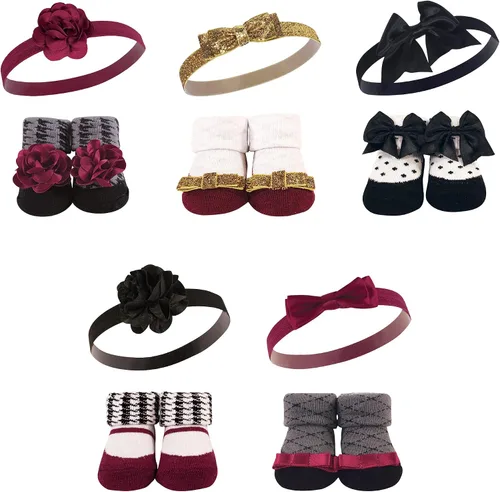 Vista 59 de Hudson Baby Conjunto de regalo de diadema y calcetines para niña