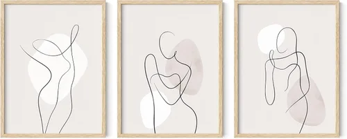 Vista 15 de HAUS AND HUES - Arte de póster Bauhaus - Juego de 3 arte de pared abstracto moderno, pósteres vintage e impresiones, arte de pared azul y amarillo