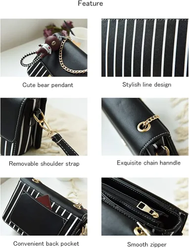 Vista 6 de Bolso cruzado de hombro para mujer bolsos pequeños de cuero bolsos de moda