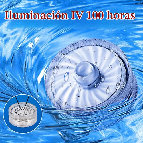 Vista 4 de Luces LED sumergibles azules, mini luces LED impermeables (paquete de 12)