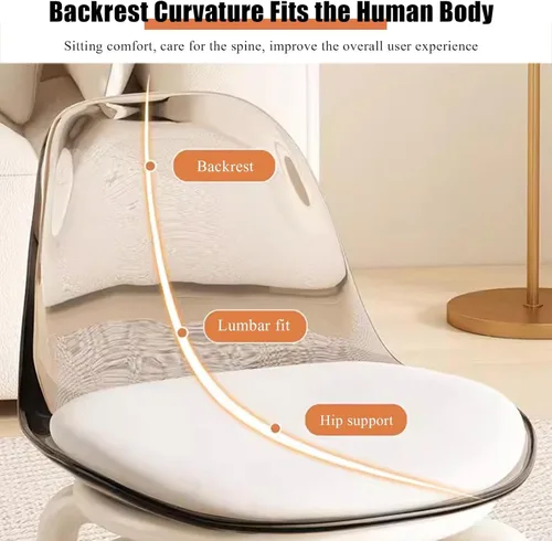 Vista 4 de Silla de polea de acrílico, taburete bajo con polea de respaldo, taburete ergonómico bajo para limpieza del hogar, taburetes de oficina, lavandería