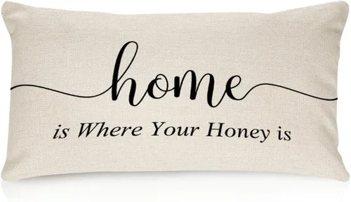 Vista 11 de Sweet Dreams - Fundas de almohada lumbar de lino y algodón de 12 x 18 pulgadas, funda de almohada rectangular decorativa de granja, divertida